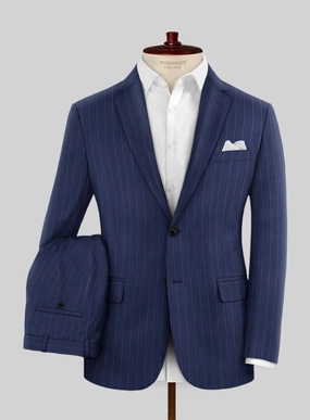Hardy Minnis Royal Blue Pinstripe Wool Suit