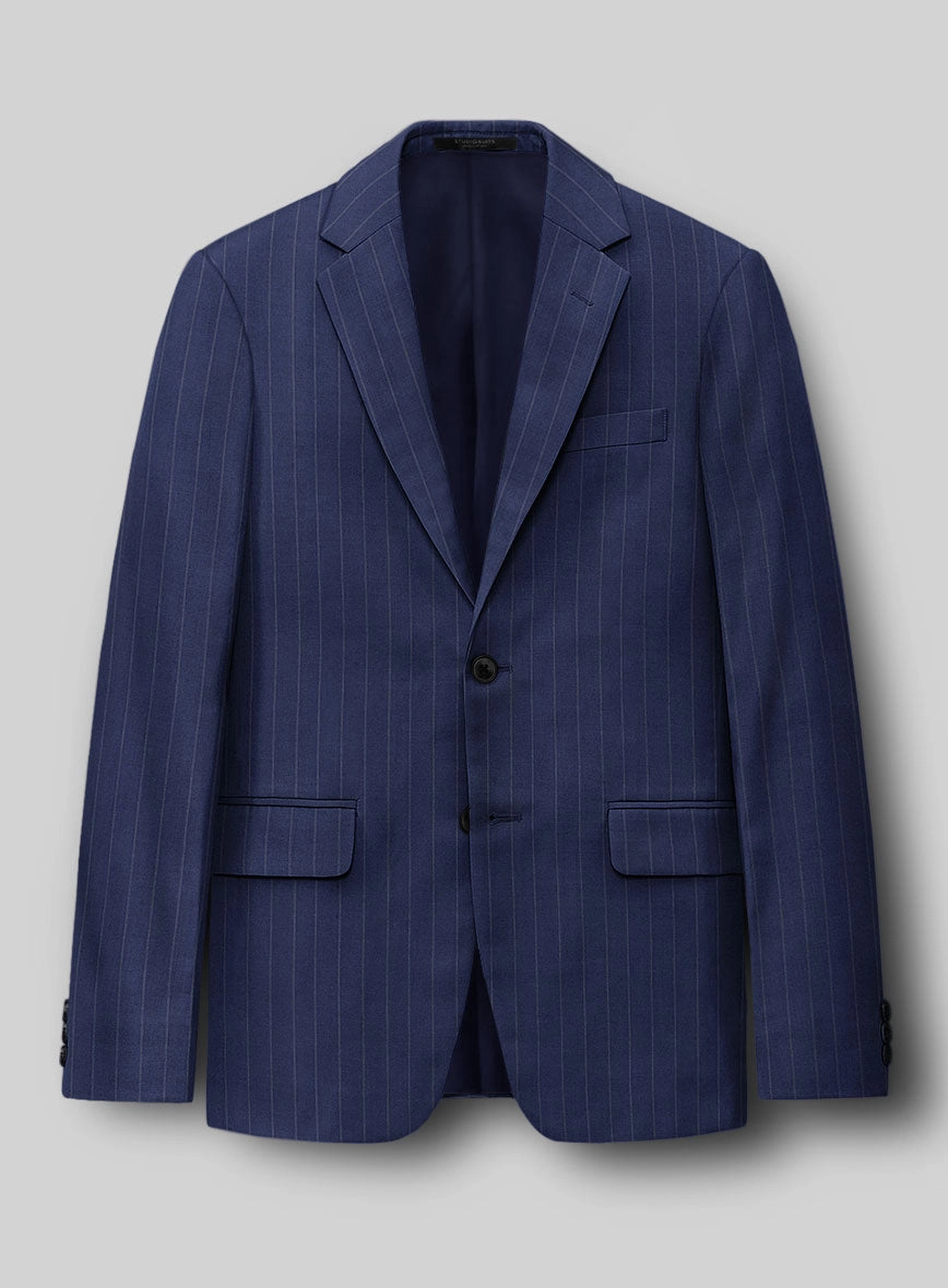 Hardy Minnis Royal Blue Pinstripe Wool Suit