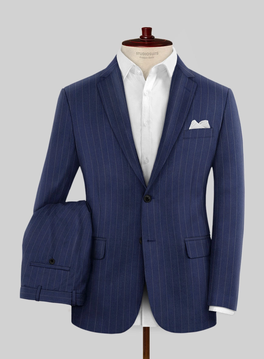 Hardy Minnis Royal Blue Pinstripe Wool Suit