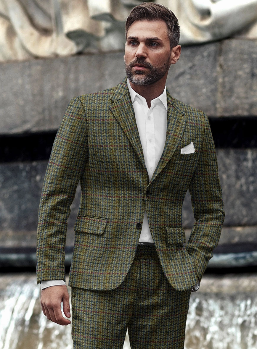 Harris Tweed Moss Green Houndstooth Suit