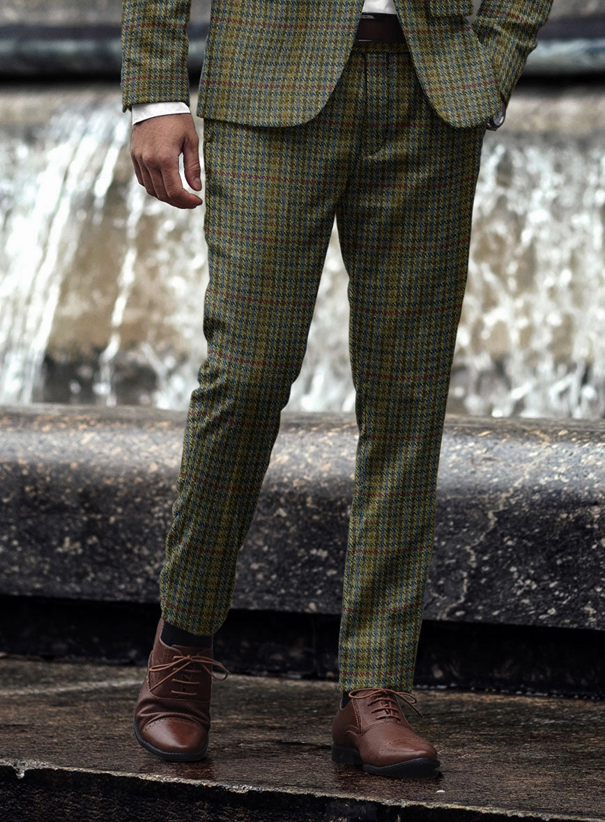 Harris Tweed Moss Green Houndstooth Suit