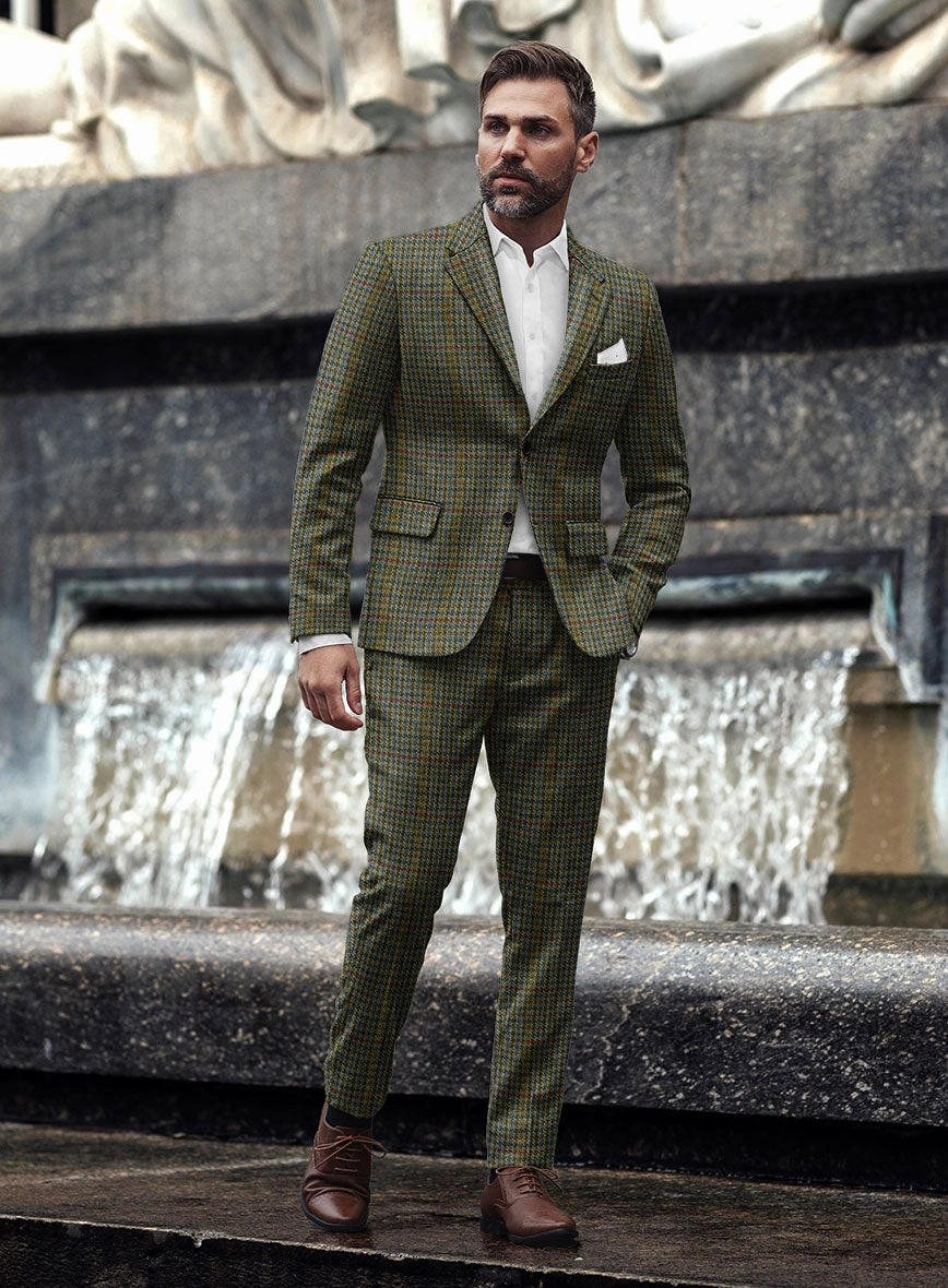 Harris Tweed Moss Green Houndstooth Suit