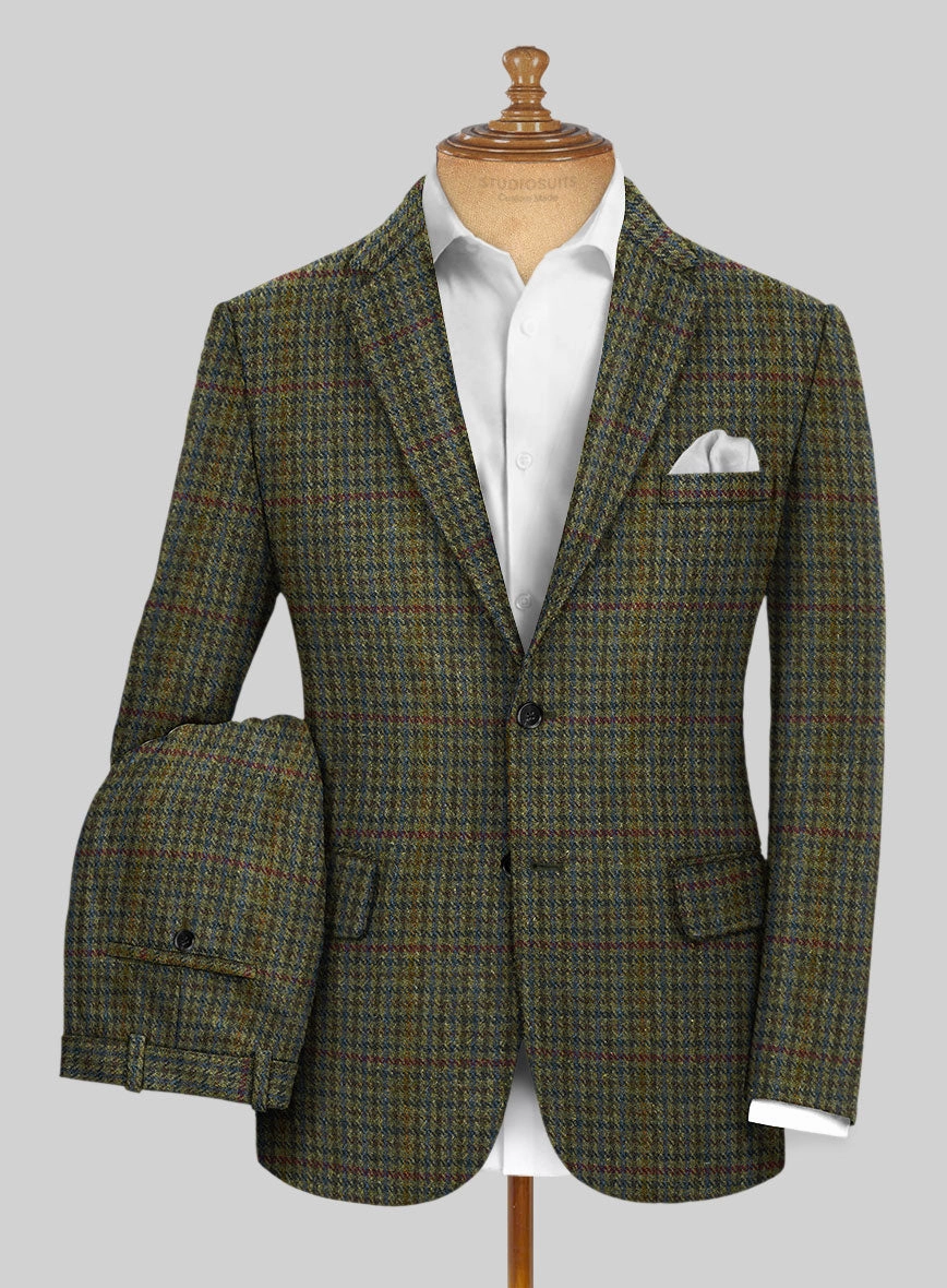 Harris Tweed Moss Green Houndstooth Suit