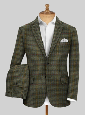 Harris Tweed Moss Green Houndstooth Suit