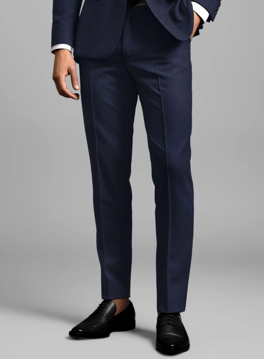 Herringbone Wool Royal Blue Suit