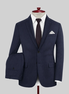 Herringbone Wool Royal Blue Suit