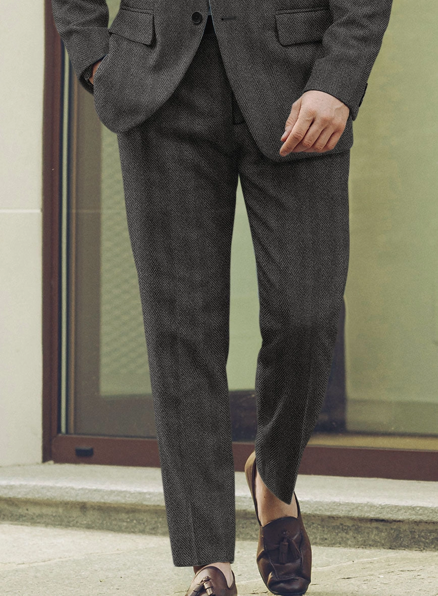 Highlander Charcoal Herringbone Tweed Suit
