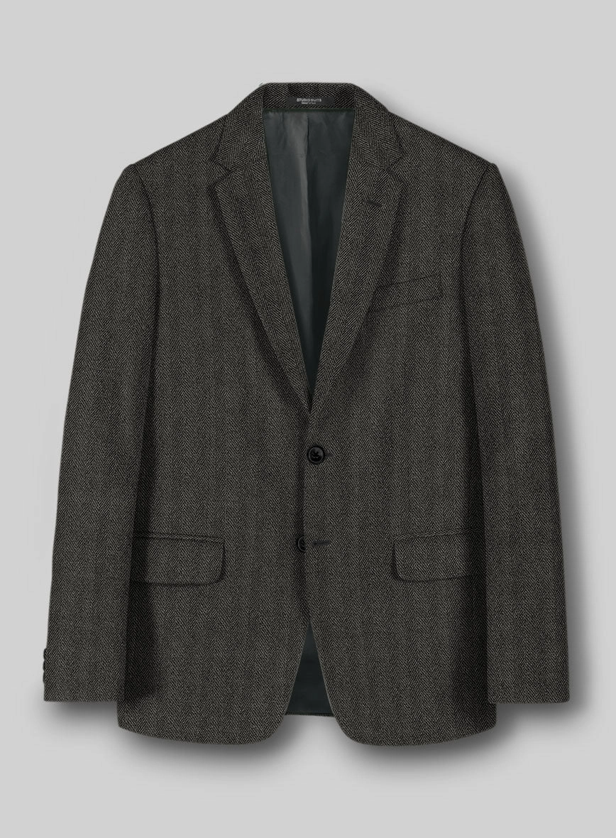 Highlander Charcoal Herringbone Tweed Suit