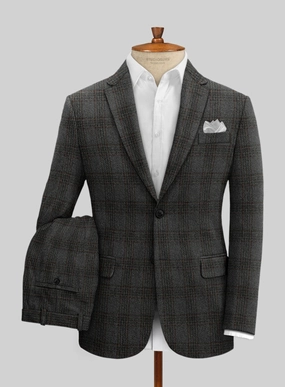 Highlander Gray Classic Check Tweed Suit
