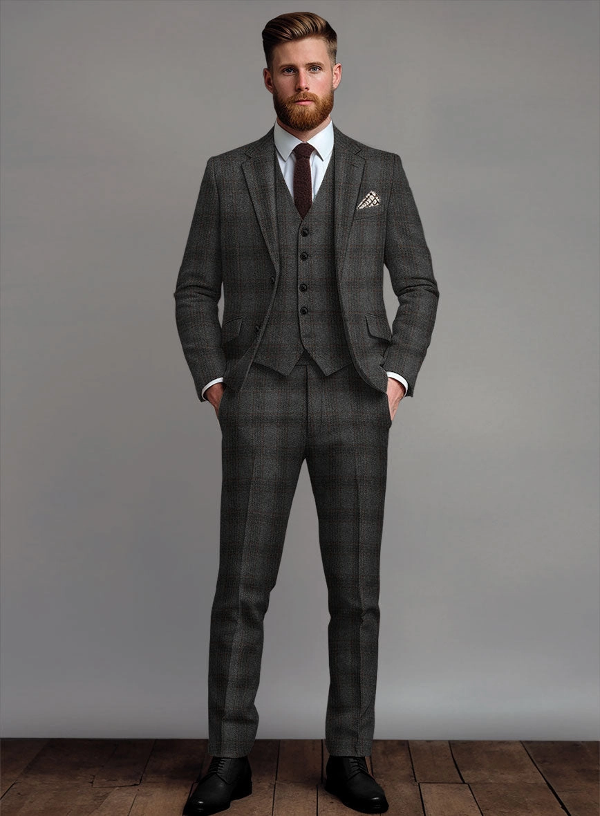 Highlander Gray Classic Check Tweed Suit