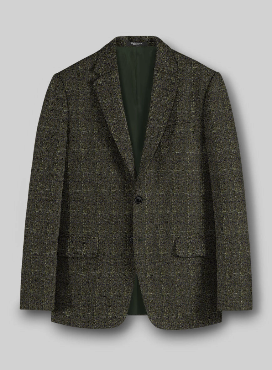 Highlander Green Windowpane Tweed Suit