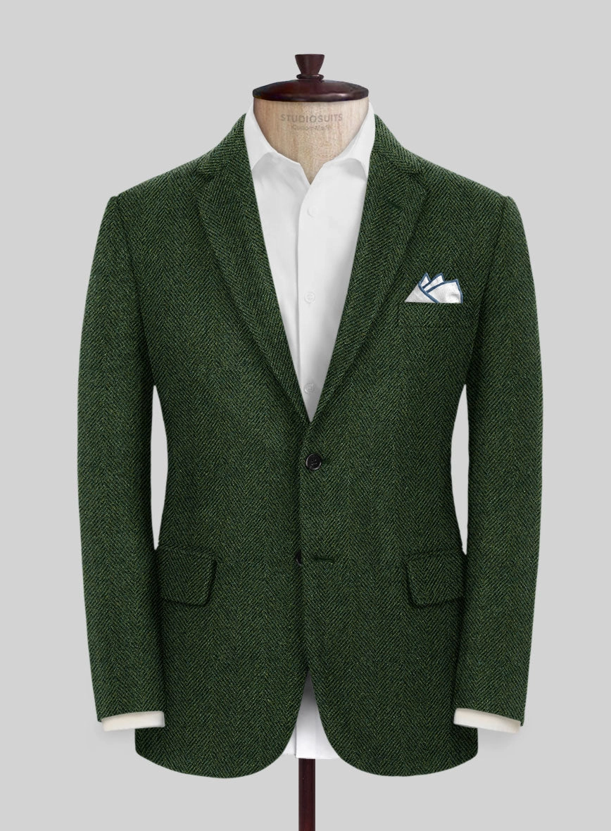 Highlander Heavy Green Herringbone Tweed Suit