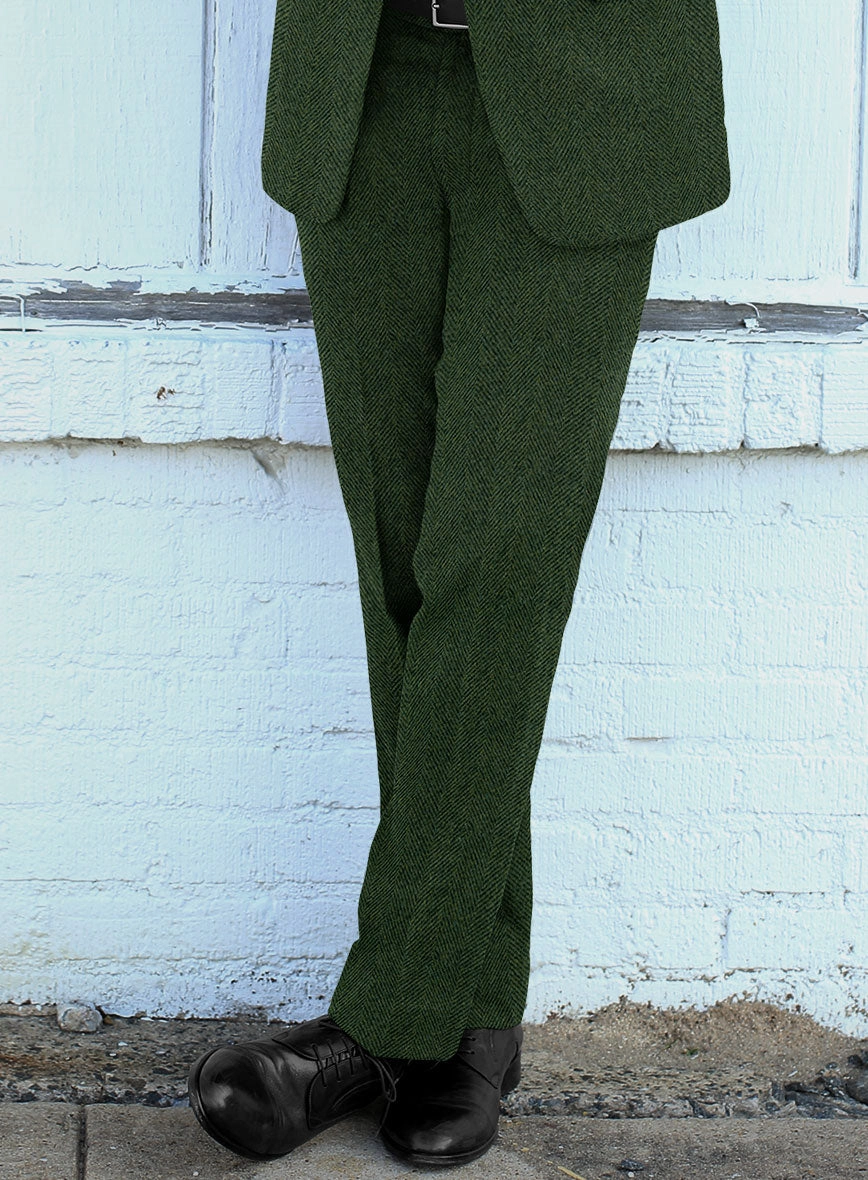 Highlander Heavy Green Herringbone Tweed Suit