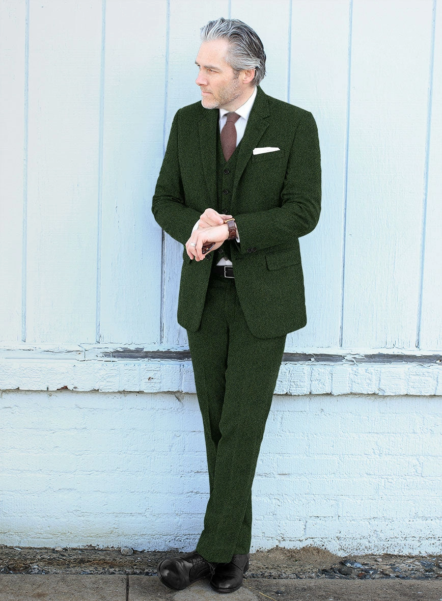 Highlander Heavy Green Herringbone Tweed Suit