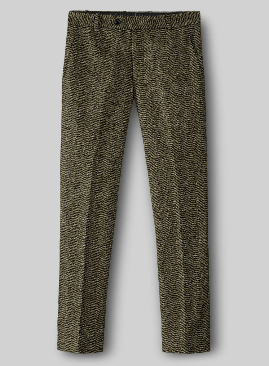Highlander Olive Herringbone Tweed Suit