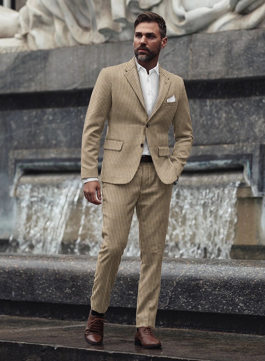 Houndstooth Beige Tweed Suit