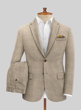 Houndstooth Beige Tweed Suit