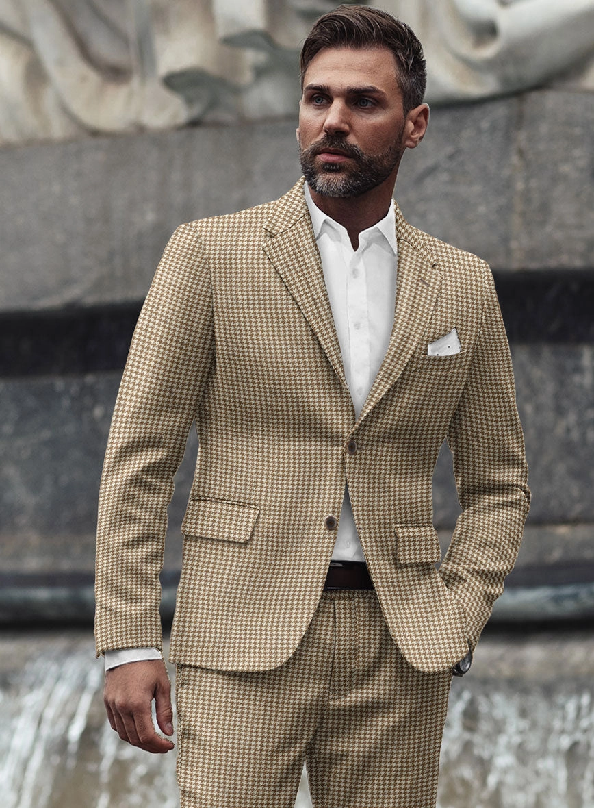 Houndstooth Beige Tweed Suit
