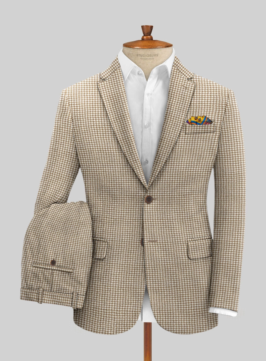 Houndstooth Beige Tweed Suit