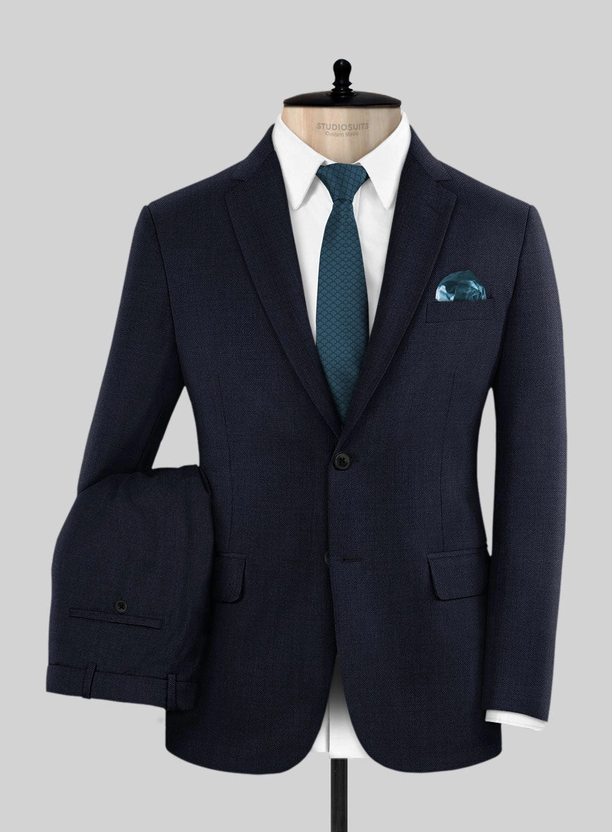 Huddersfield Stretch Island Blue Wool Suit