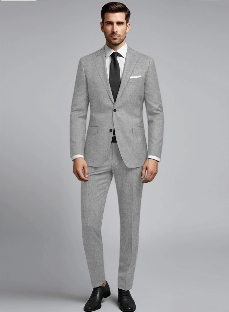Huddersfield Stretch Light Gray Wool Suit