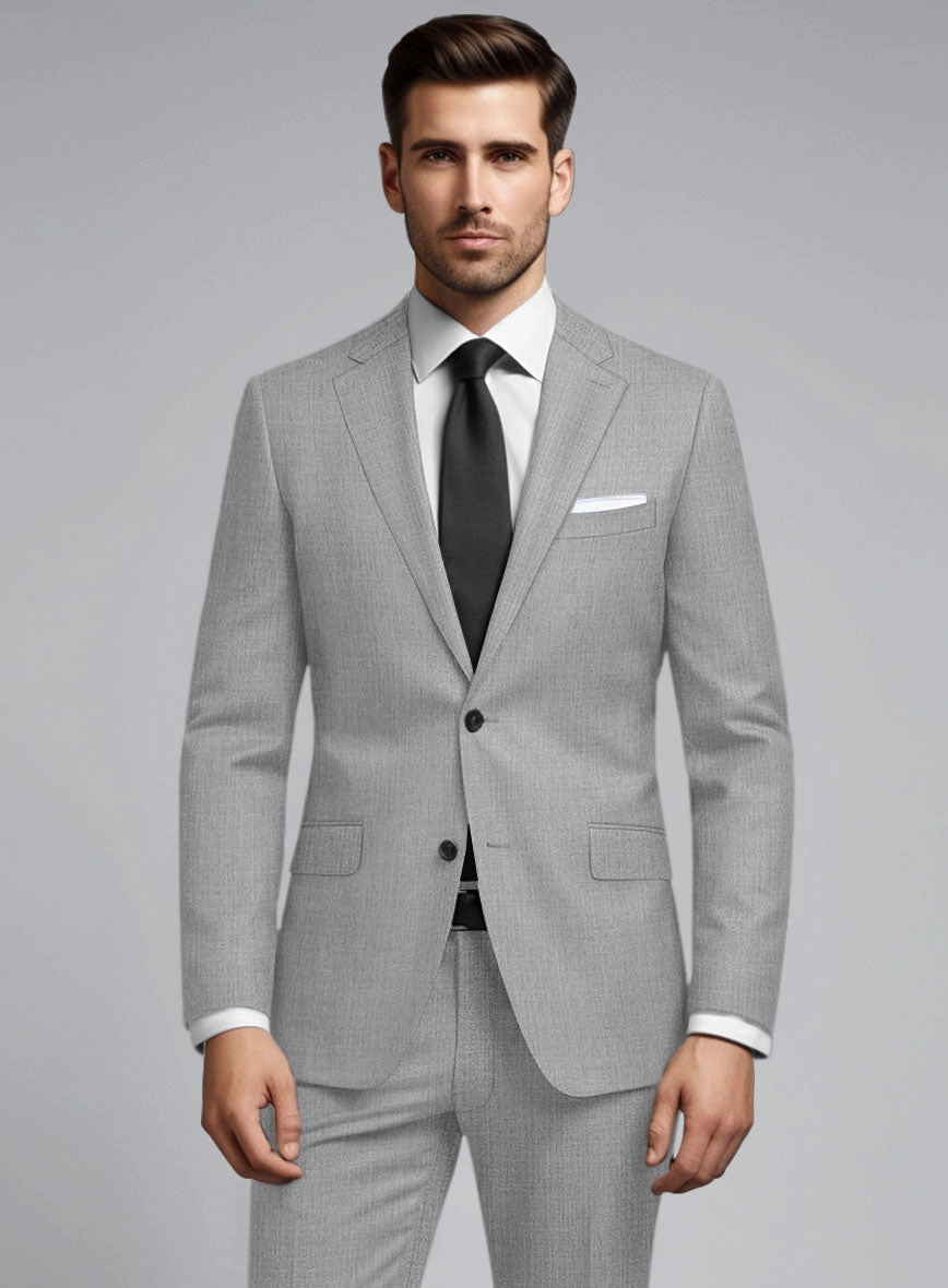 Huddersfield Stretch Light Gray Wool Suit