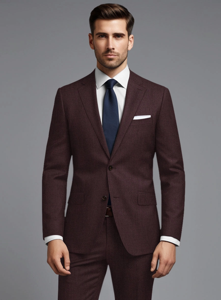 Huddersfield Stretch Mahogany Wool Suit