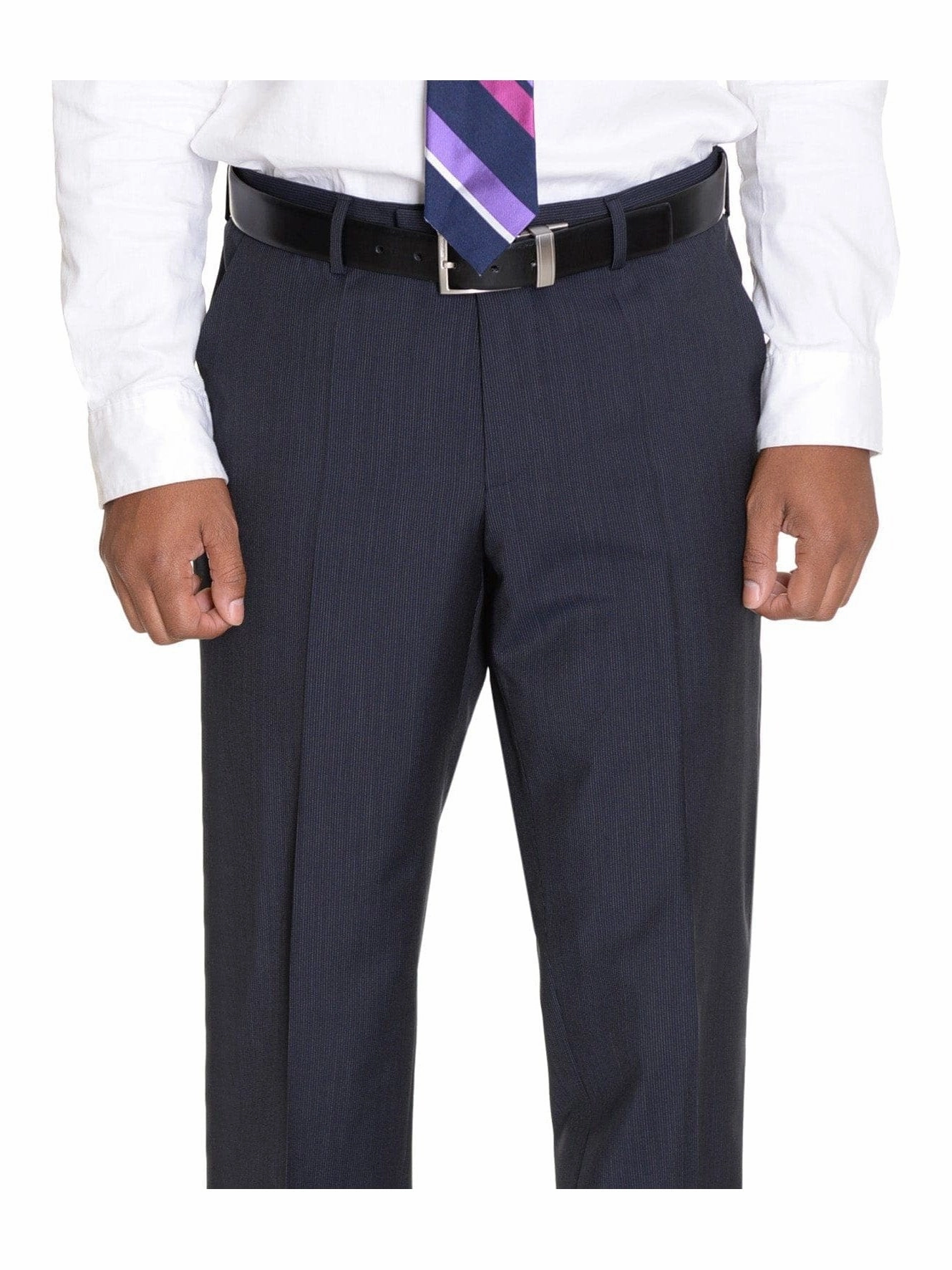 Hugo Boss The Kings/Central Navy Blue Super 100 Wool Suit With Ticket Pocket