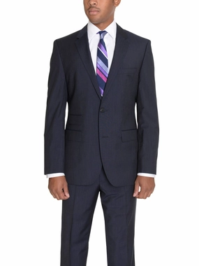 Hugo Boss The Kings/Central Navy Blue Super 100 Wool Suit With Ticket Pocket