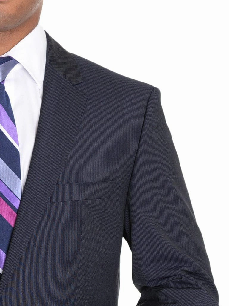 Hugo Boss The Kings/Central Navy Blue Super 100 Wool Suit With Ticket Pocket