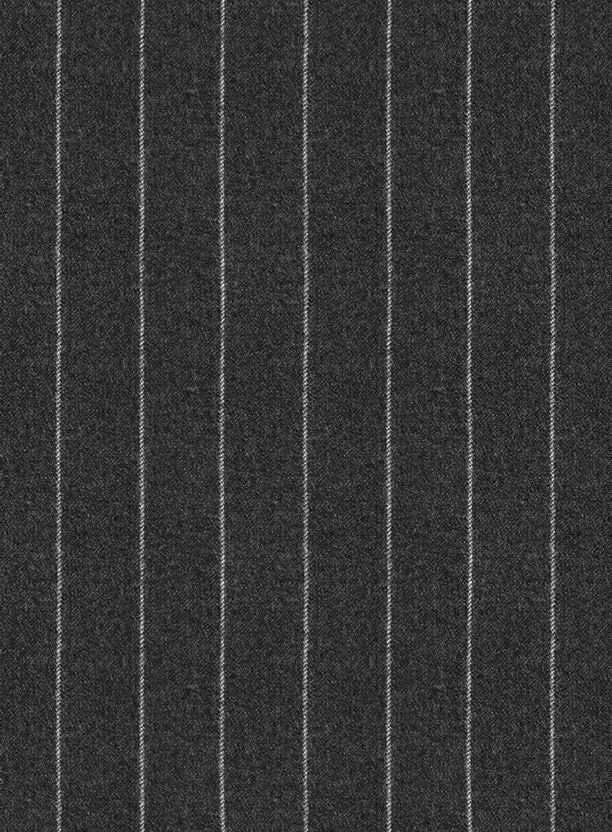 Italian Afito Dark Gray Chalkstripe Flannel Suit