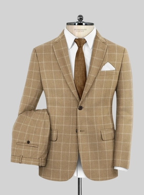 Italian Anbino Camel Brown Wool Suit