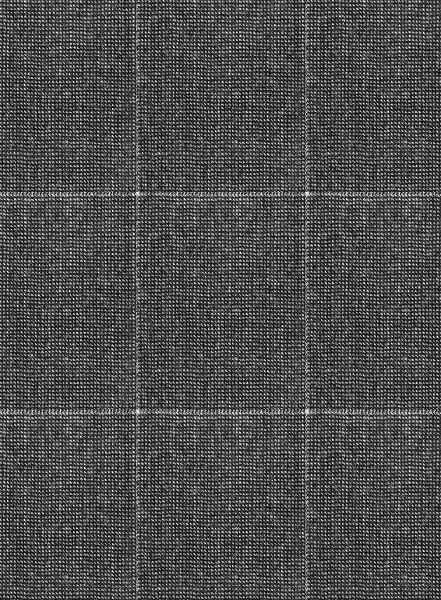 Italian Balca Gray Windowpane Flannel Suit