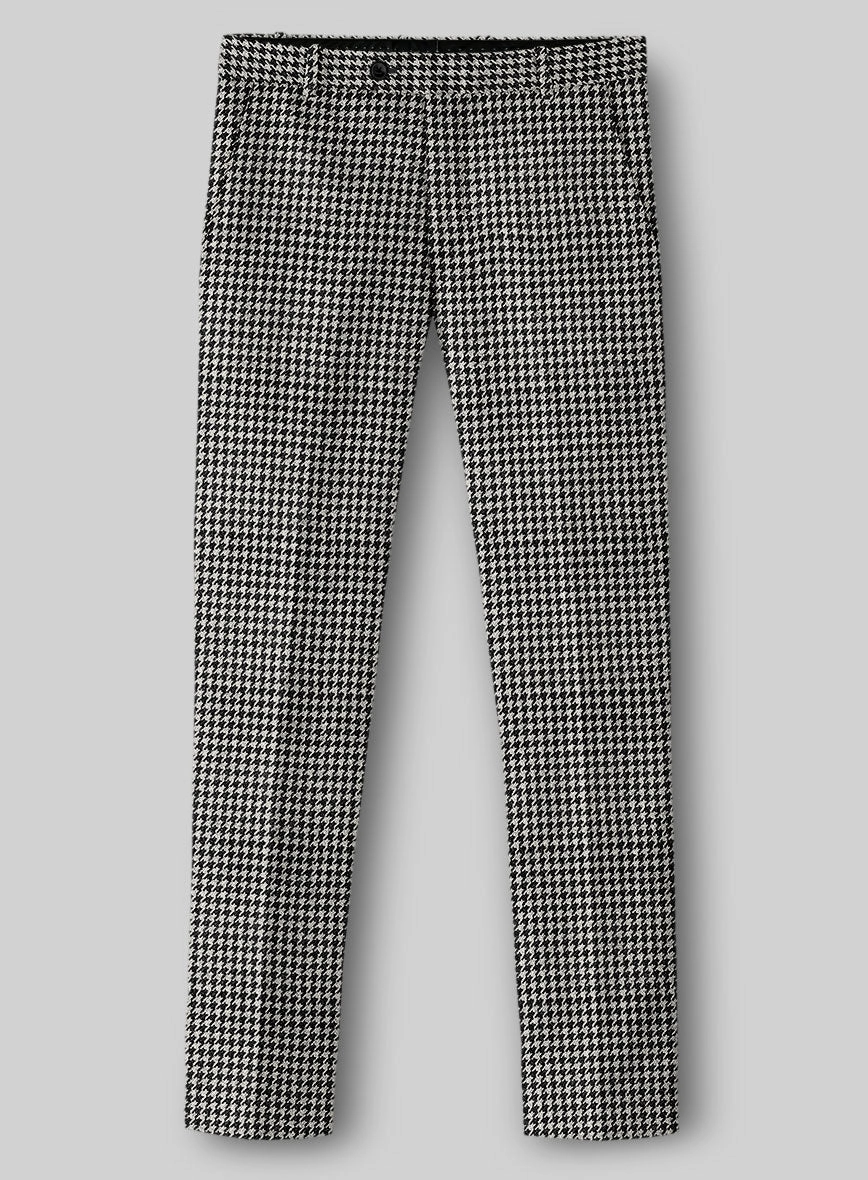 Italian Black & White Houndstooth Tweed Suit