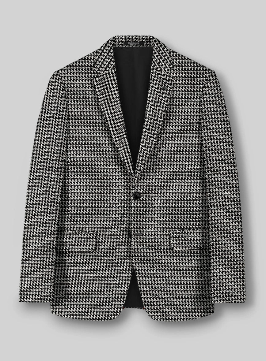 Italian Black & White Houndstooth Tweed Suit