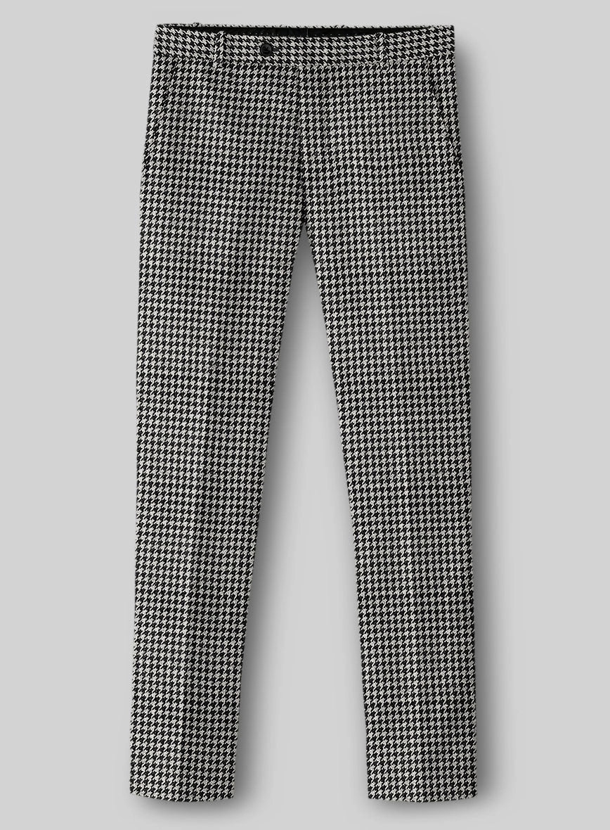 Italian Black & White Houndstooth Tweed Suit