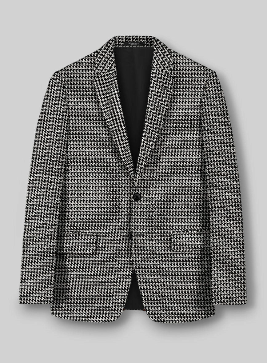 Italian Black & White Houndstooth Tweed Suit