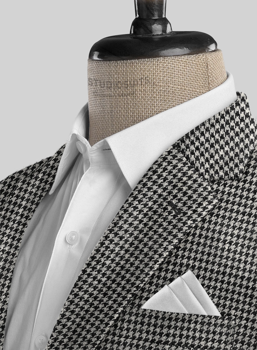 Italian Black & White Houndstooth Tweed Suit