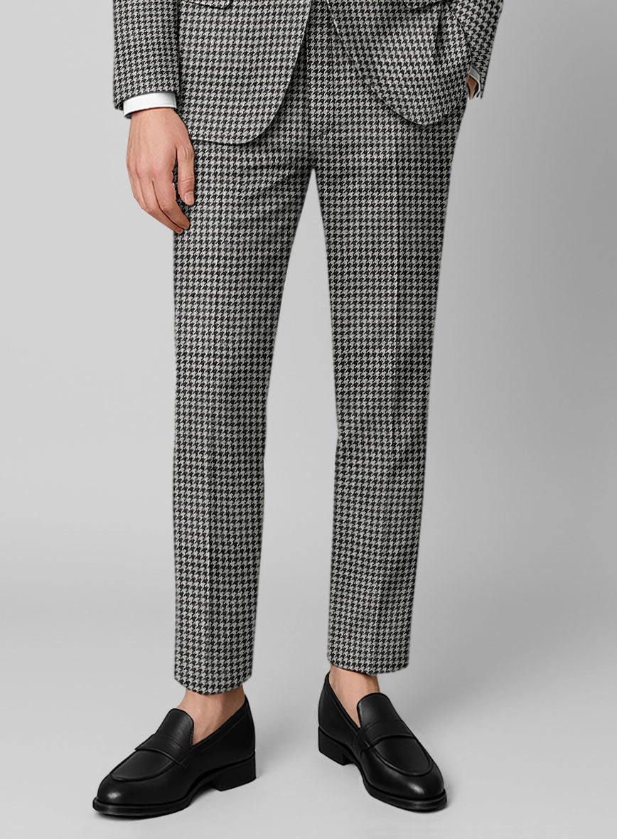 Italian Black & White Houndstooth Tweed Suit