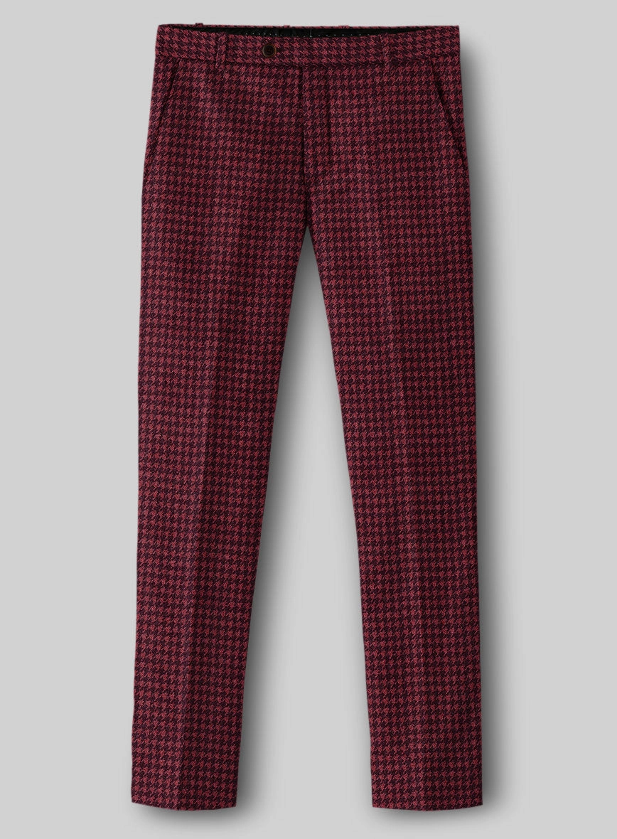 Italian Cerise Houndstooth Tweed Suit