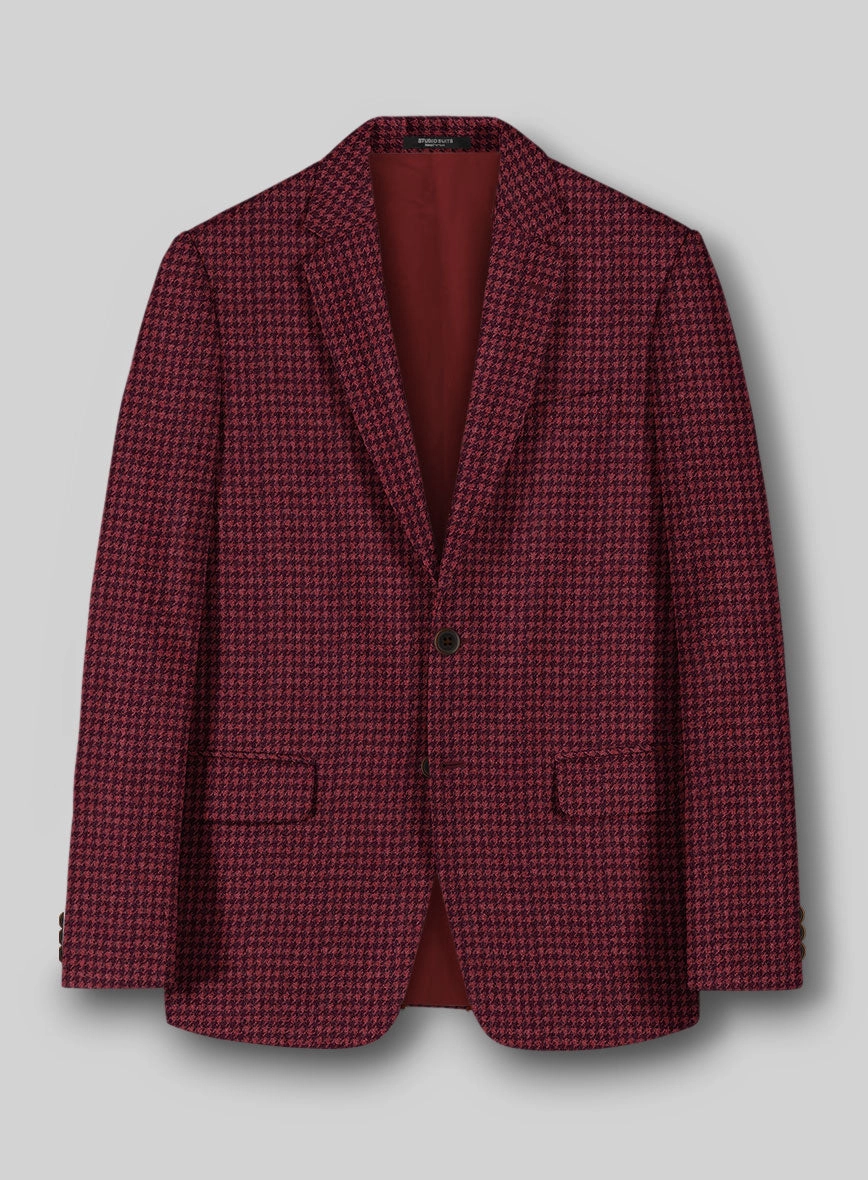 Italian Cerise Houndstooth Tweed Suit