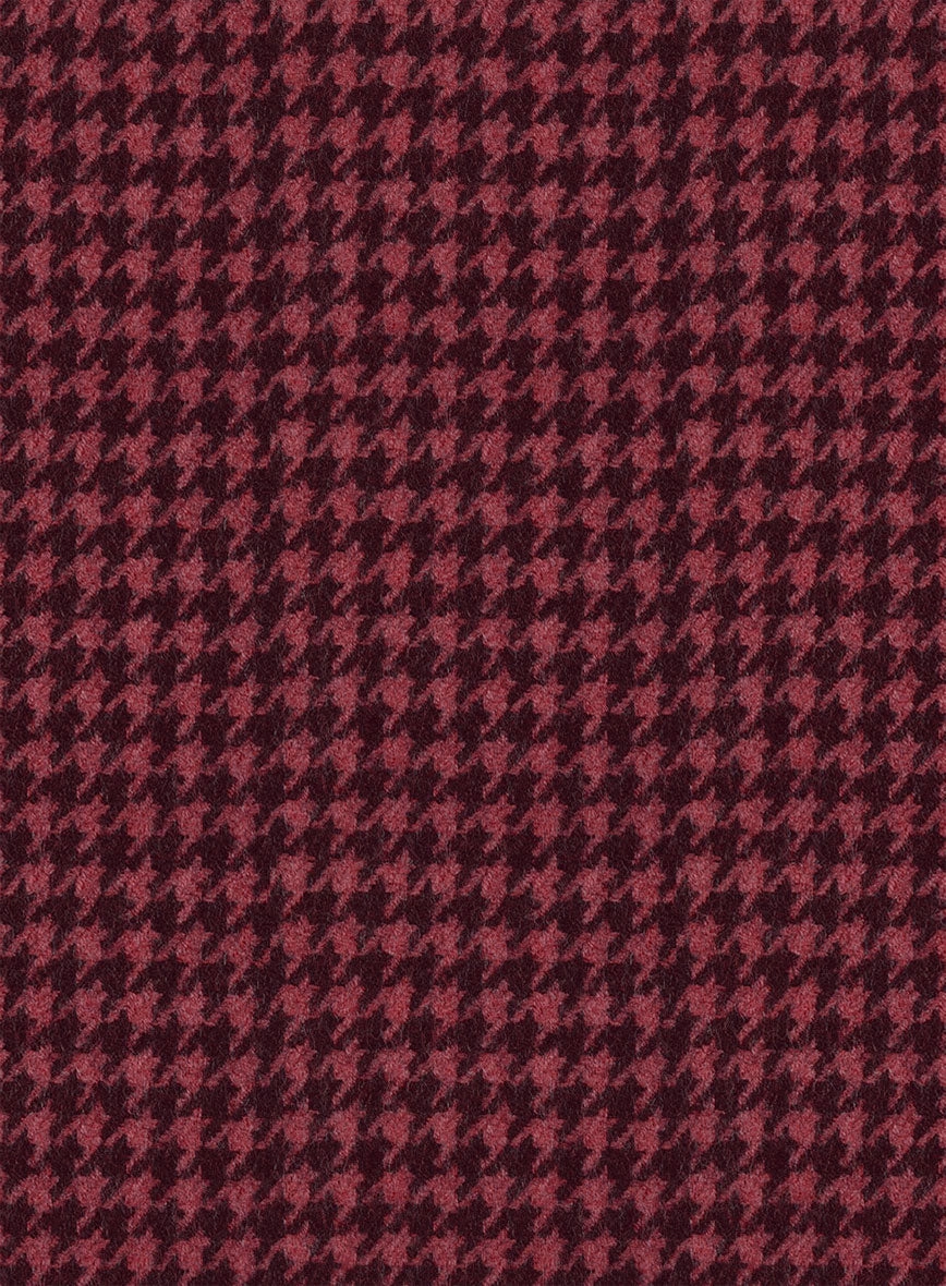 Italian Cerise Houndstooth Tweed Suit