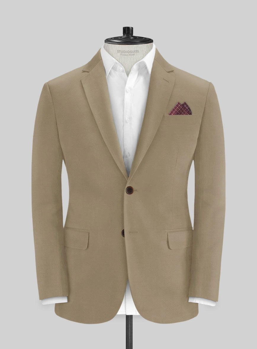 Italian Dark Beige Cotton Stretch Suit