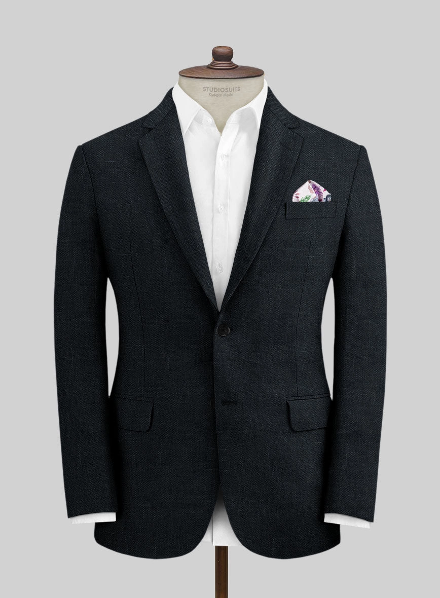 Italian Dark Blue Linen Suit