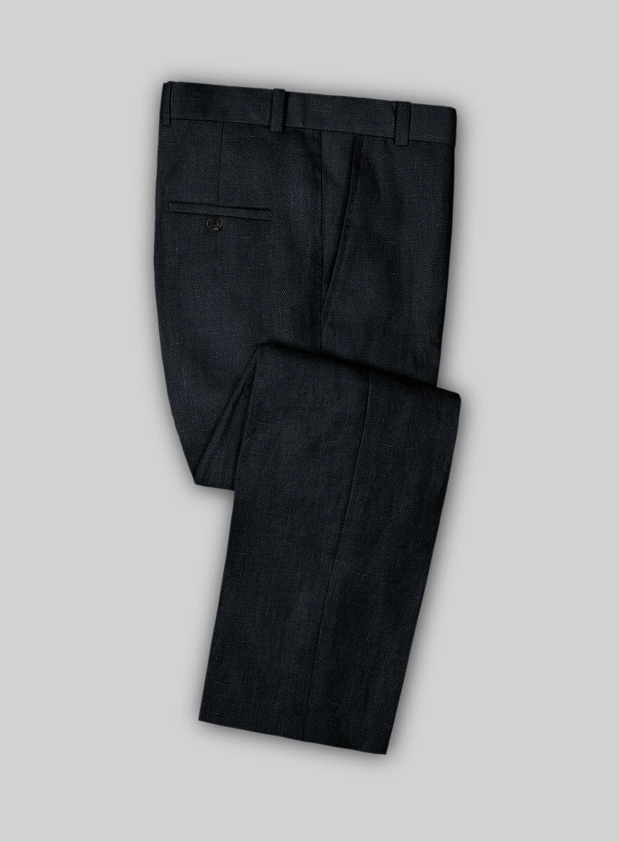 Italian Dark Blue Linen Suit