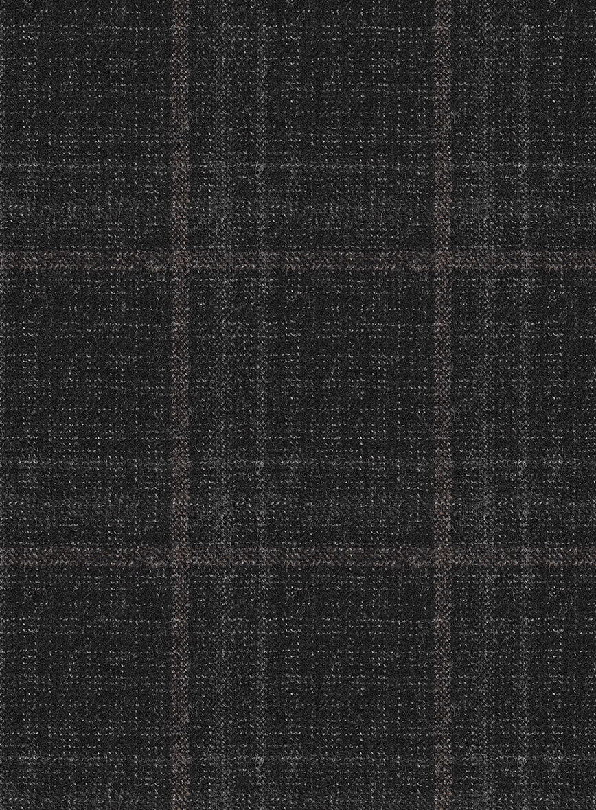 Italian Ecar Black Checks Flannel Suit