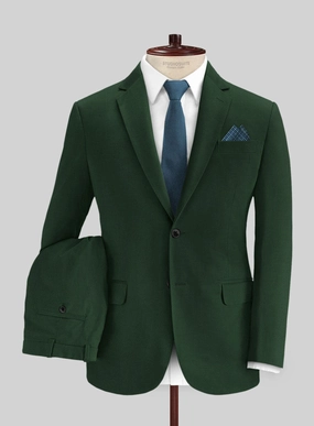 Italian Emerald Green Cotton Stretch Suit