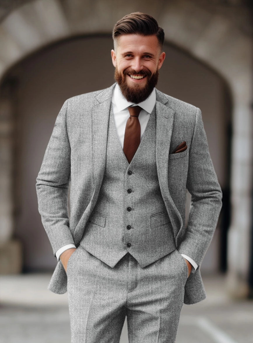 Italian Empire Gray Tweed Suit