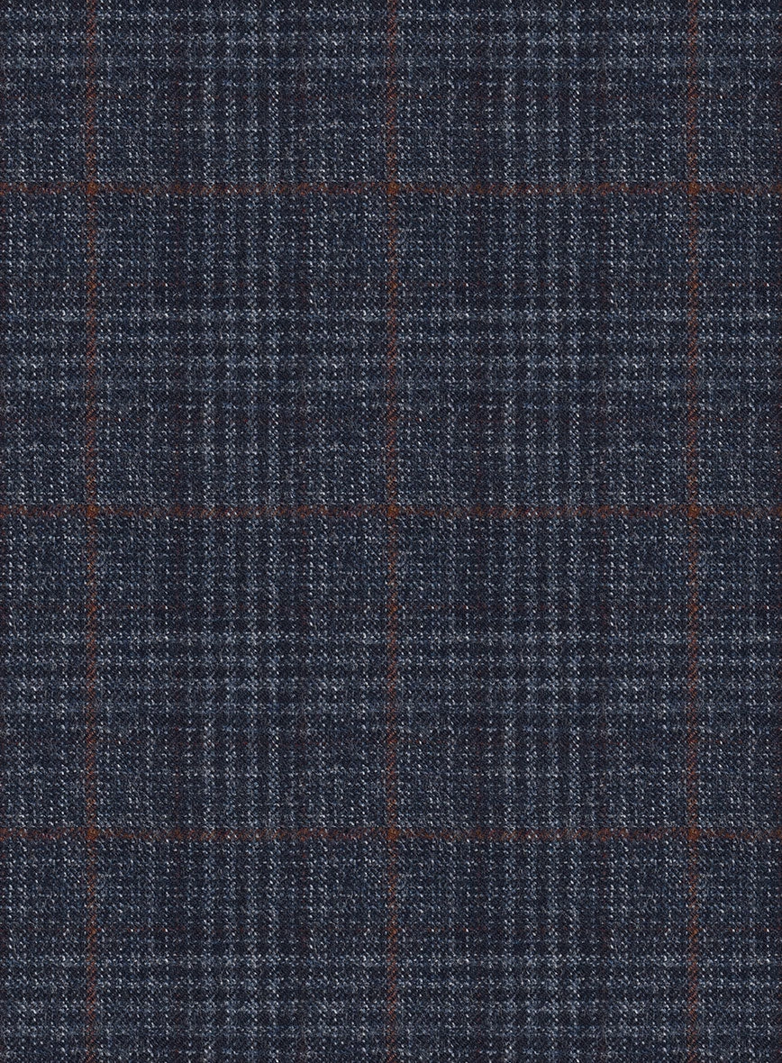 Italian Flick Blue Checks Flannel Suit