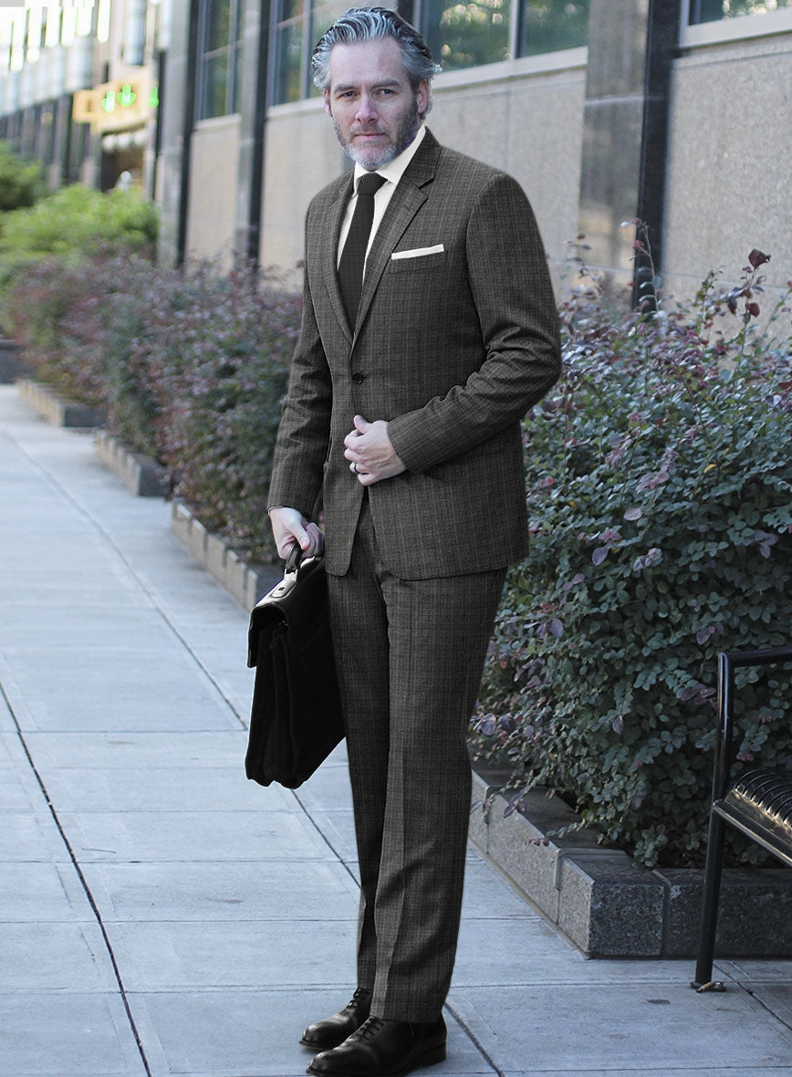 Italian Flick Gray Checks Flannel Suit